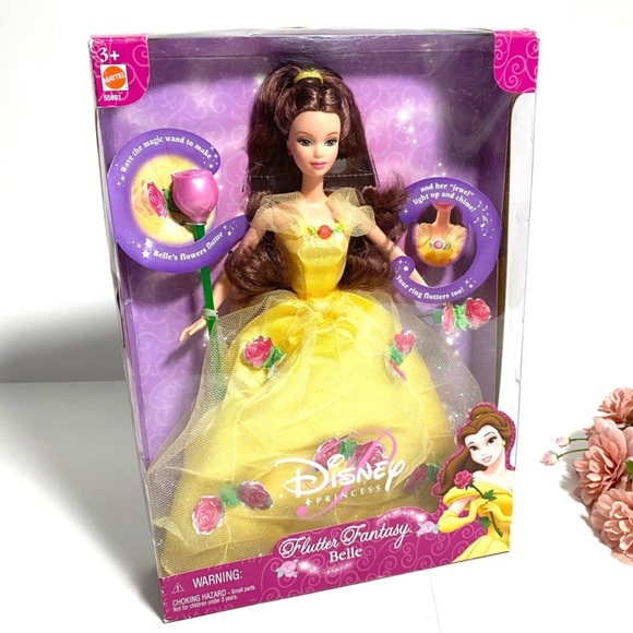 Disney Mattel Fluter Fantasy Lights & Sounds Princess Belle Barbie Doll 2002 - Picture 1 of 16